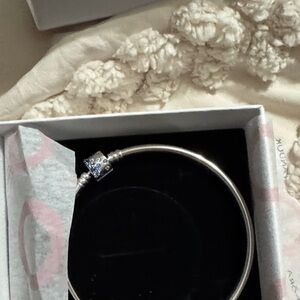 Pandora Silver Bracelet with Blue Charm